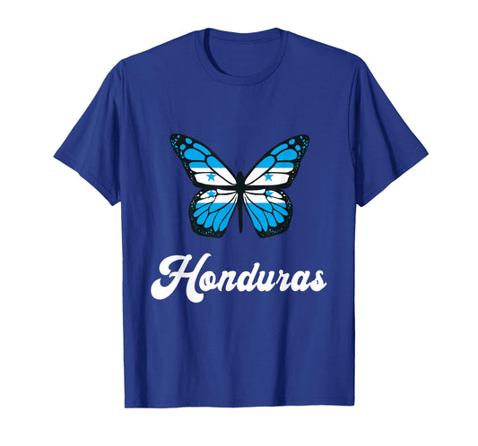Honduras Flag Proud Butterfly Central America Honduran Roots T-Shirt