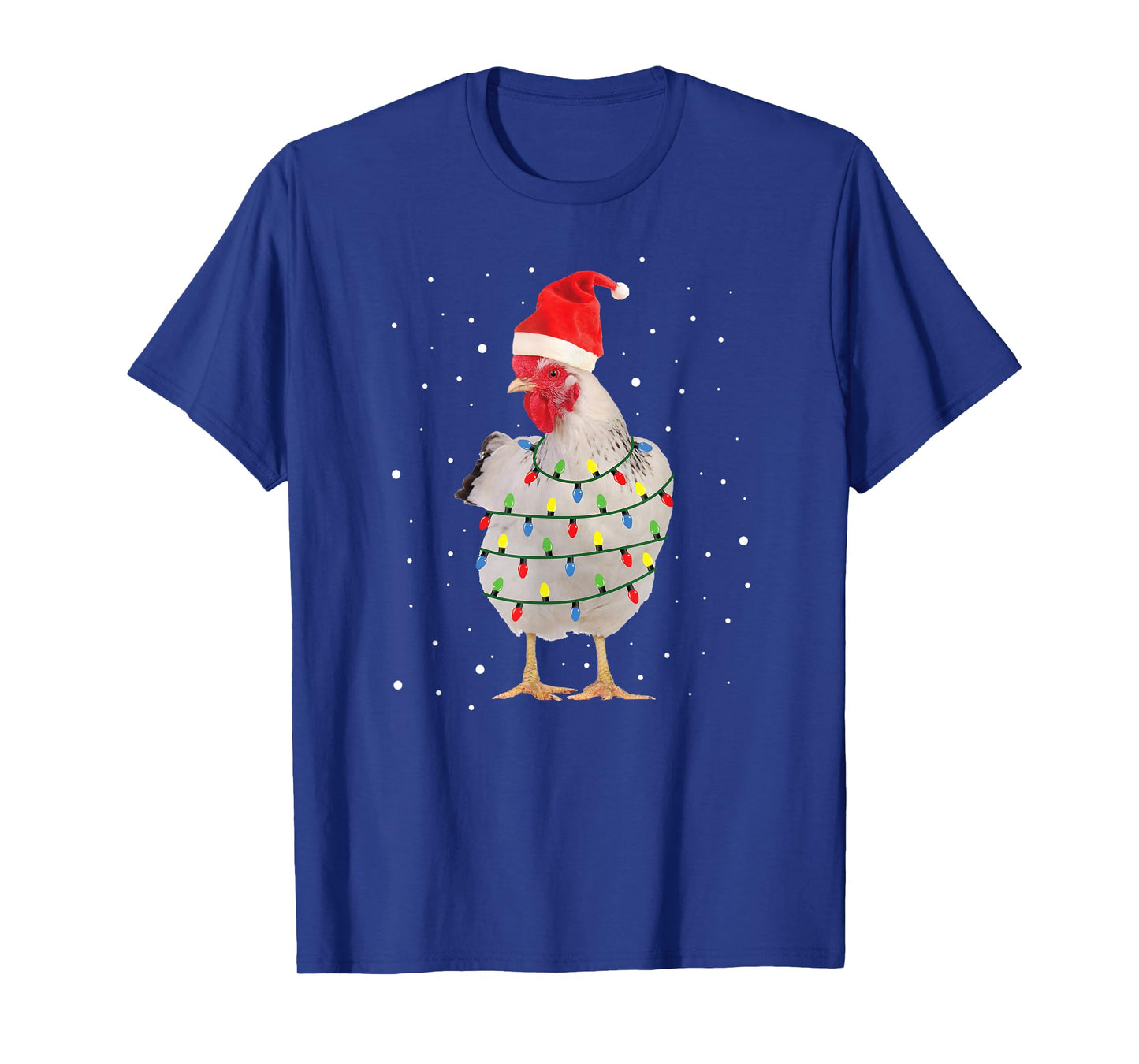 Chicken Christmas Chicken Santa Hat Lights T-Shirt