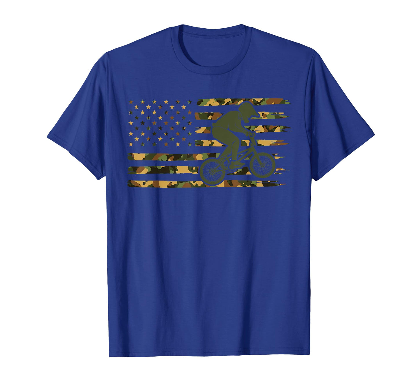 Camo BMX American Flag - American Flag BMX T-Shirt