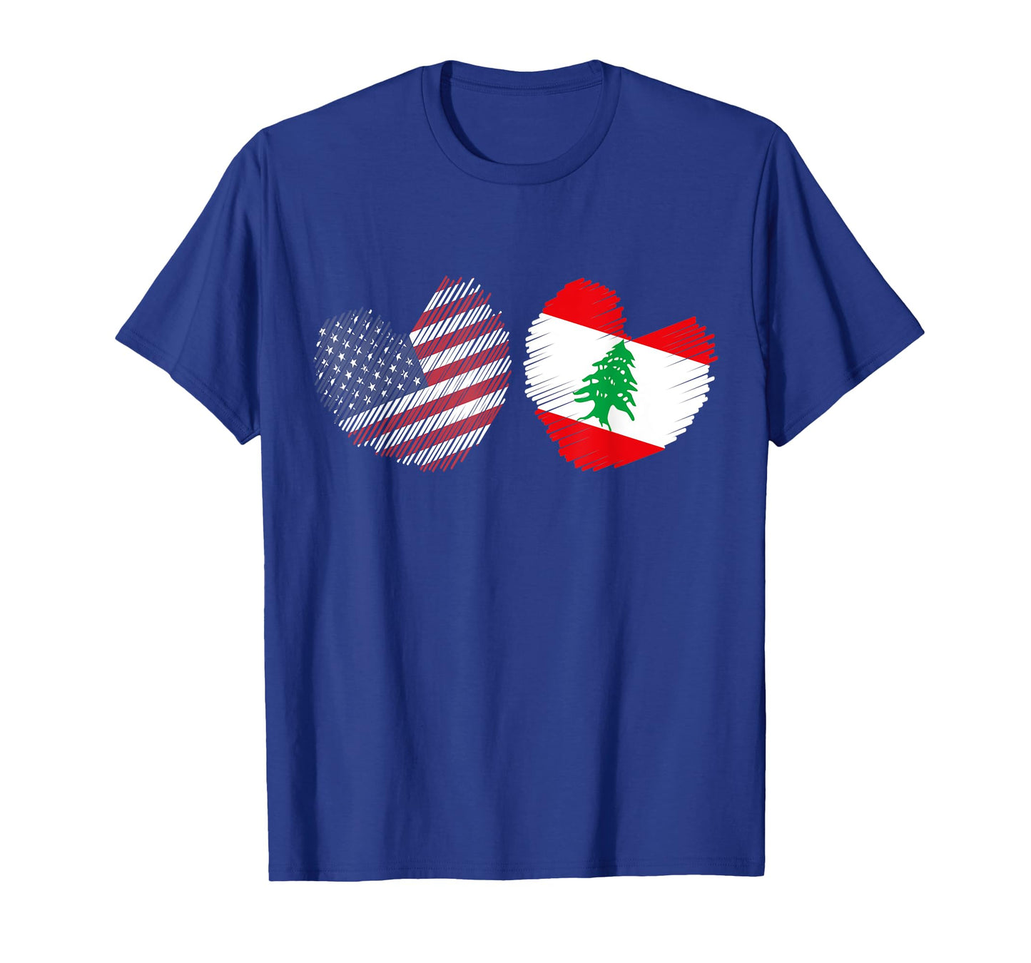Lebanon USA Heart American Flag Lebanese Flag Love Heart T-Shirt