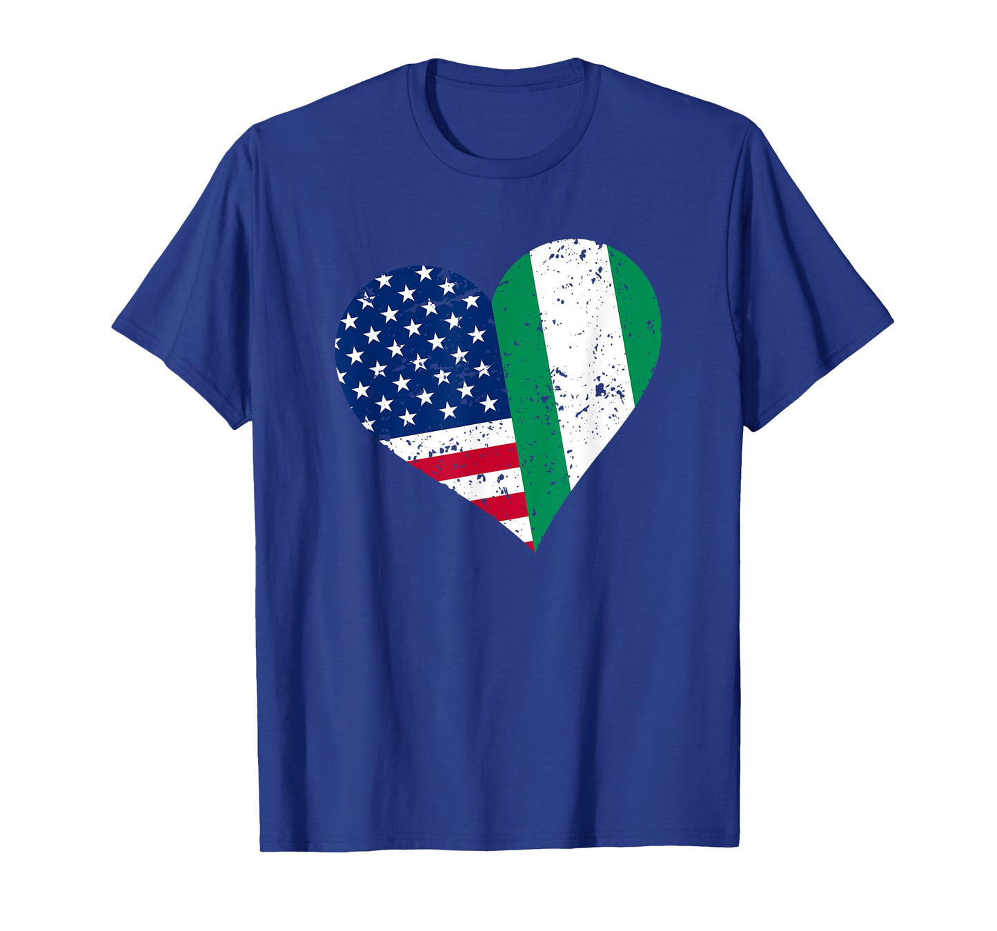Nigeria USA Heart Shirt Distressed Nigerian American Flag T-Shirt