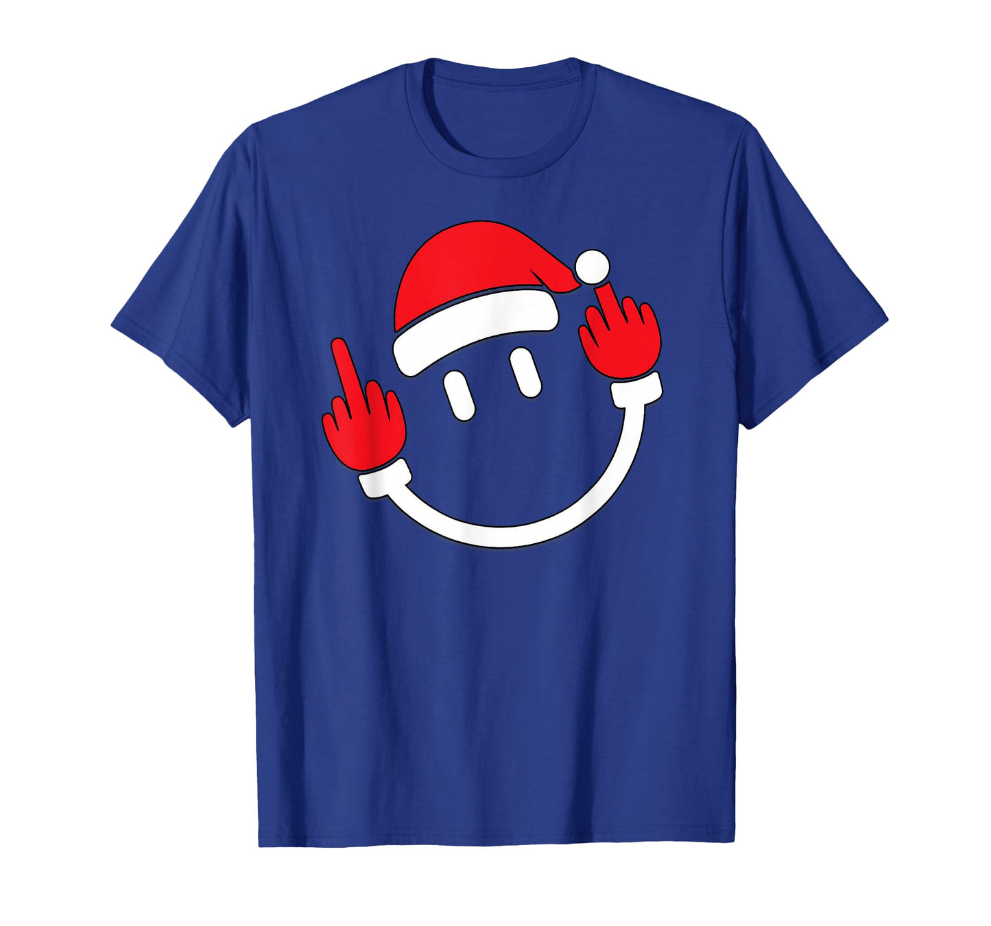 Santa Middle Finger Flip Off | Christmas Profanity Xmas T-Shirt