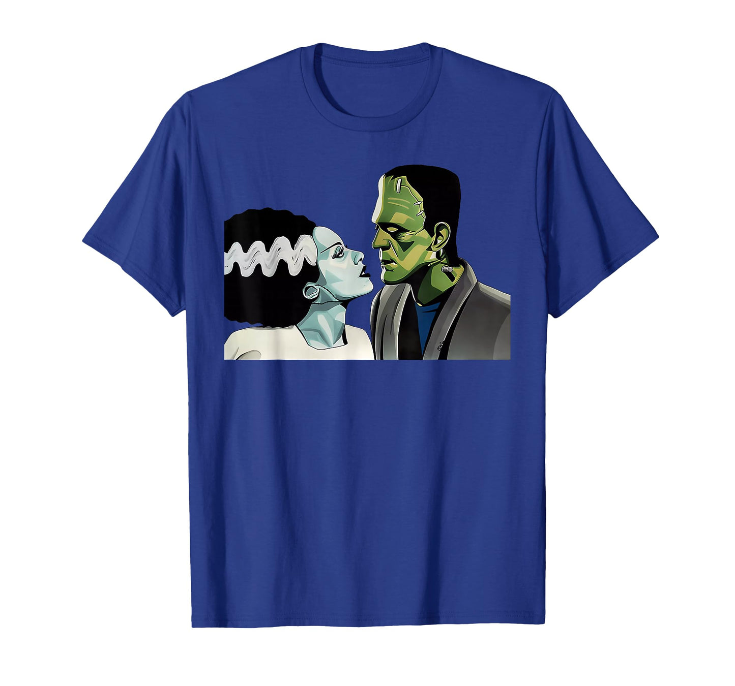 Funny Frankenstein Monster And Bride Halloween Romantic Kiss T-Shirt