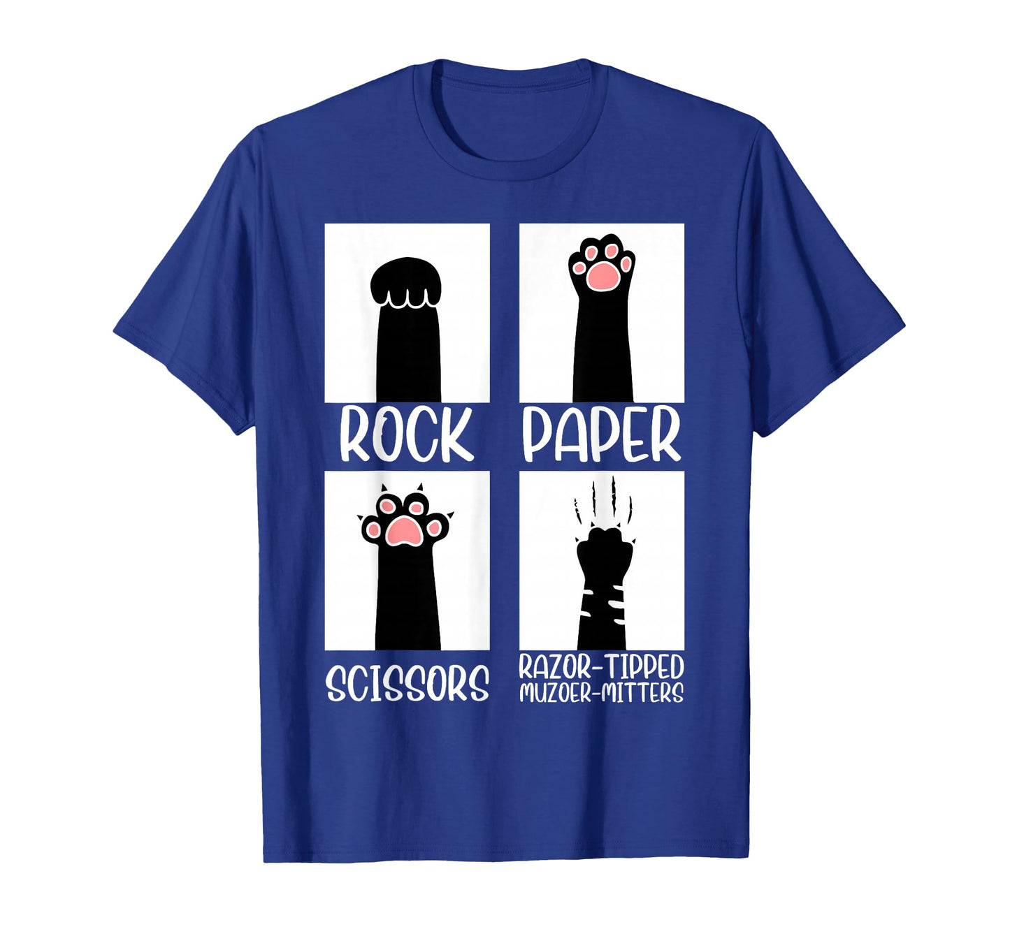 Rock Paper Scissors Hand Game Cute Paw Funny Cat Men Women T-Shirt