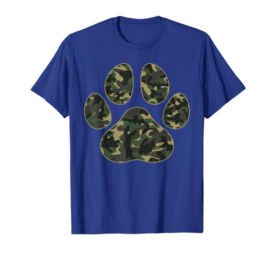 Cute Camo Paw Print Pet Owner Camouflage Paw Print Dog Lover T-Shirt