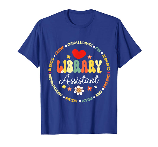 Groovy Librarian School Library Assistant Day Back to School T-Shirt