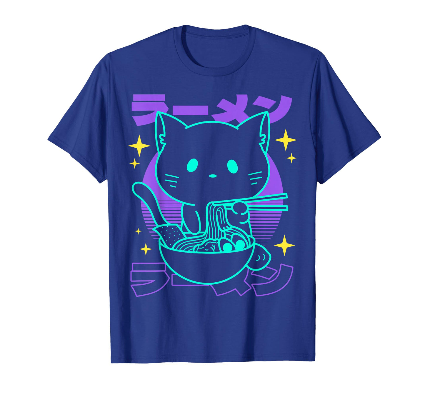 Anime Ramen Cat Japanese Retro Noodles Aesthetic Kawaii Cat T-Shirt