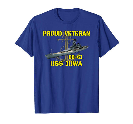 USS Iowa BB-61 Battleship Veterans Day Father Grandpa Dad T-Shirt