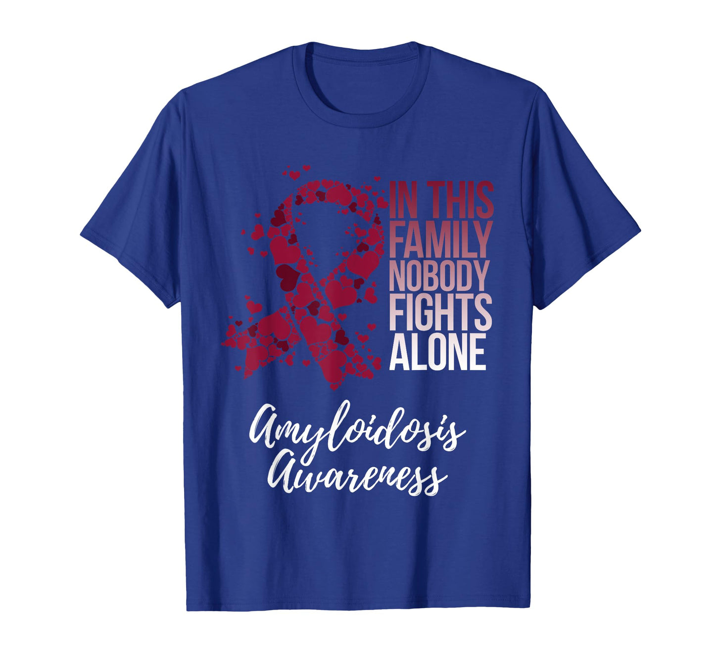 Amyloidosis Awareness Products Family Support Awareness T-Shirt - Unisex Adults - Black - Short Sleeve - Small - Classic Fit - Polyester