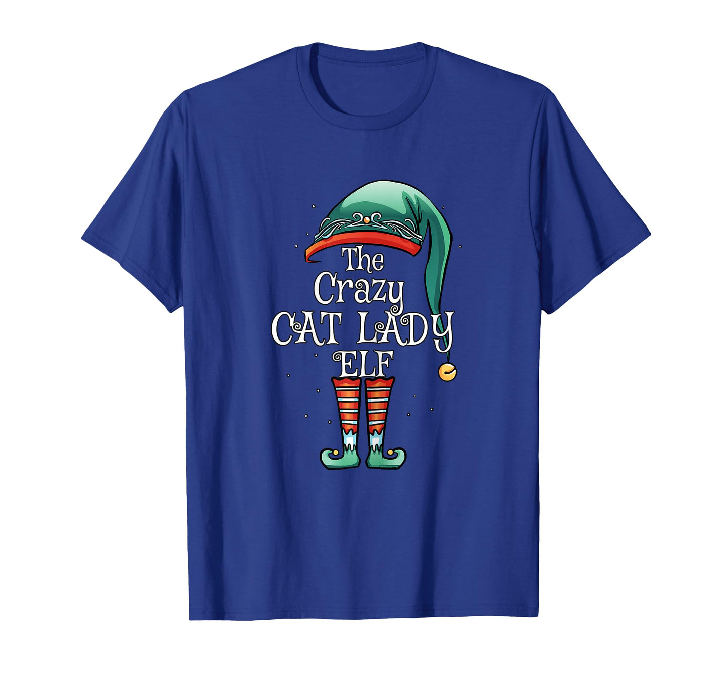 The Crazy Cat Lady Elf Matching Family Christmas Cat Lover T-Shirt