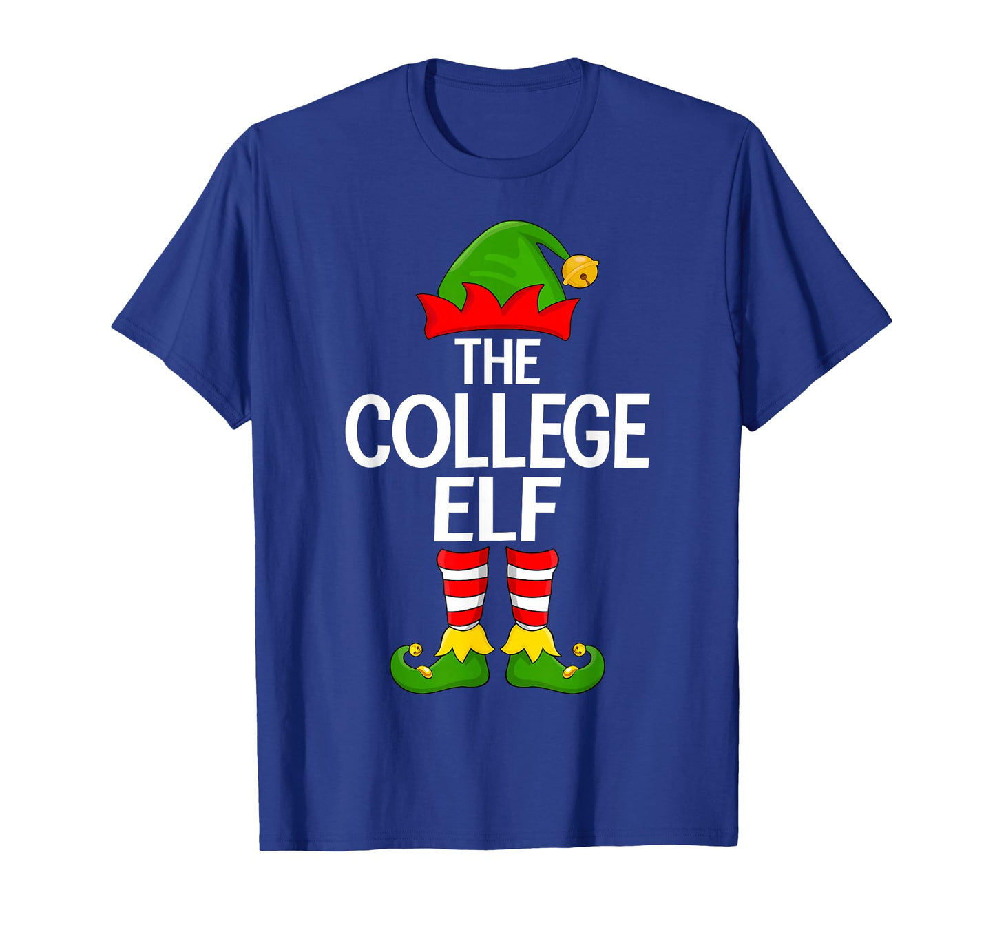 College Elf Xmas Matching Family Elf Squad Christmas T-Shirt