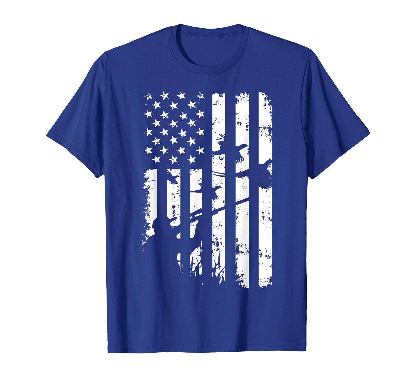 Cool Waterfowl American Vintage USA Flag Pheasant Hunting T-Shirt