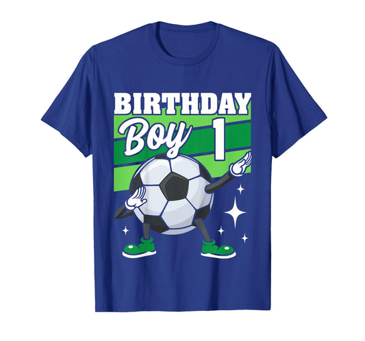 Kids Soccer Birthday Party 1 Year Old Boy 1st Birthday T-Shirt