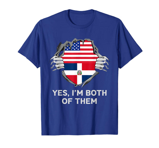 Half American Half Dominican USA Dominican Republic Flag T-Shirt