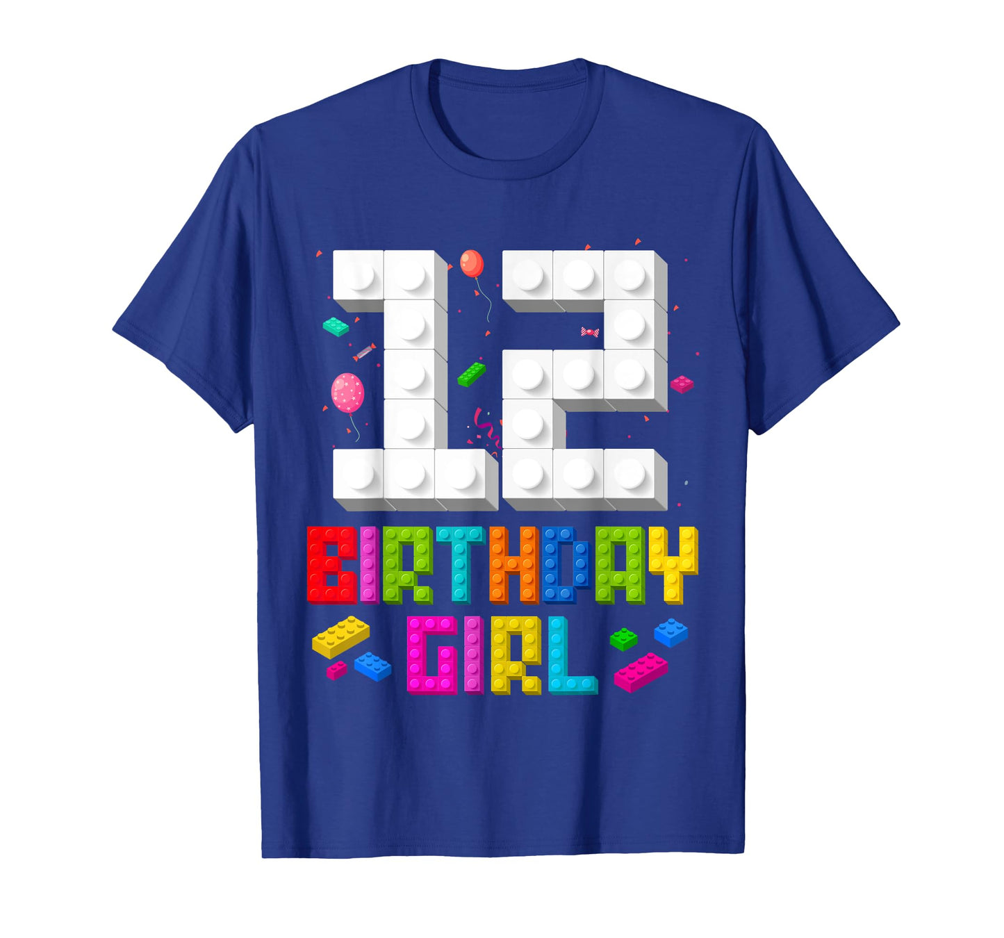 12th Birthday Girl Master Builder 12 Year Old Building Block T-Shirt