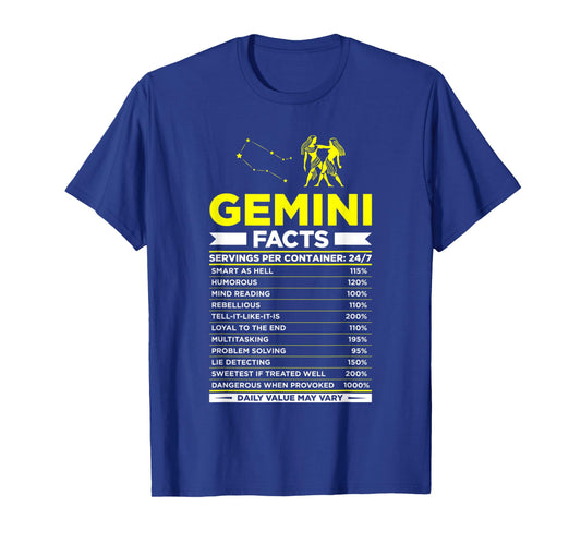 Gemini Traits Facts Horoscope Zodiac Astrological Sign T-Shirt
