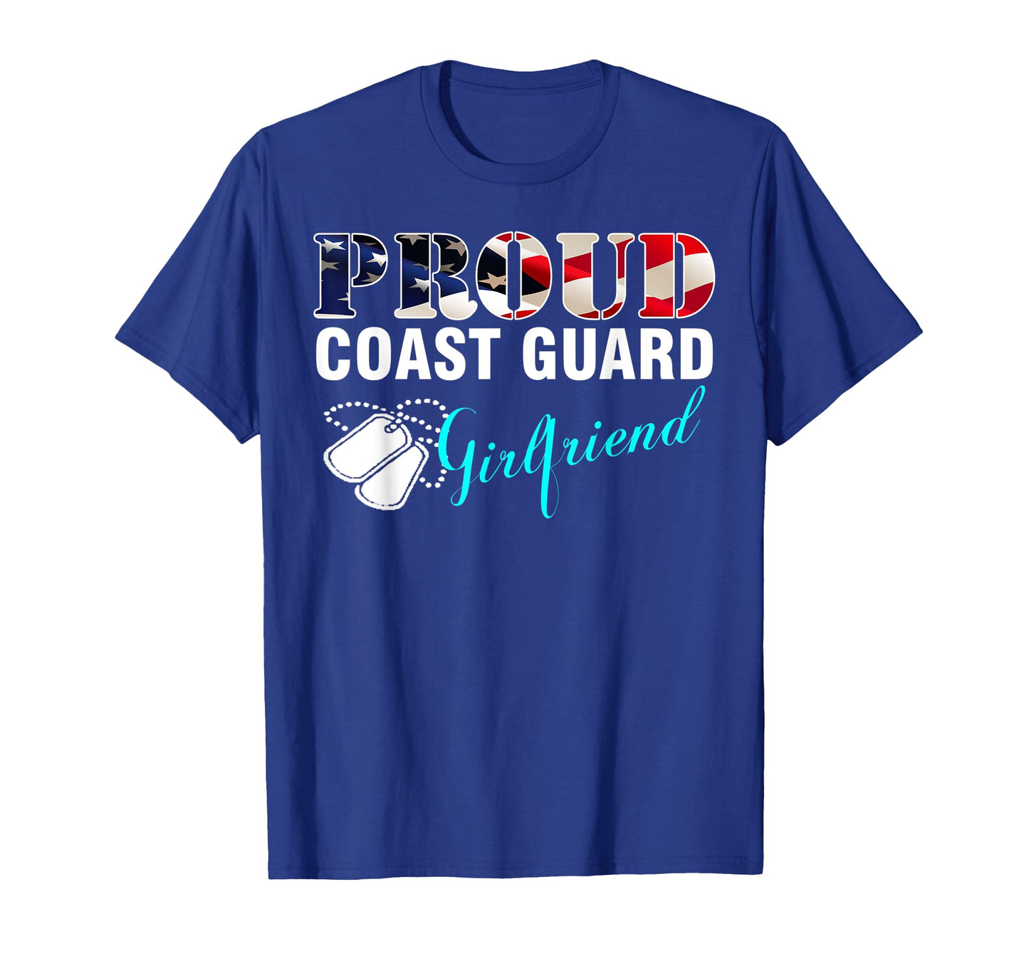 Vintage Proud Coast Guard Girlfriend With American Flag Gift T-Shirt