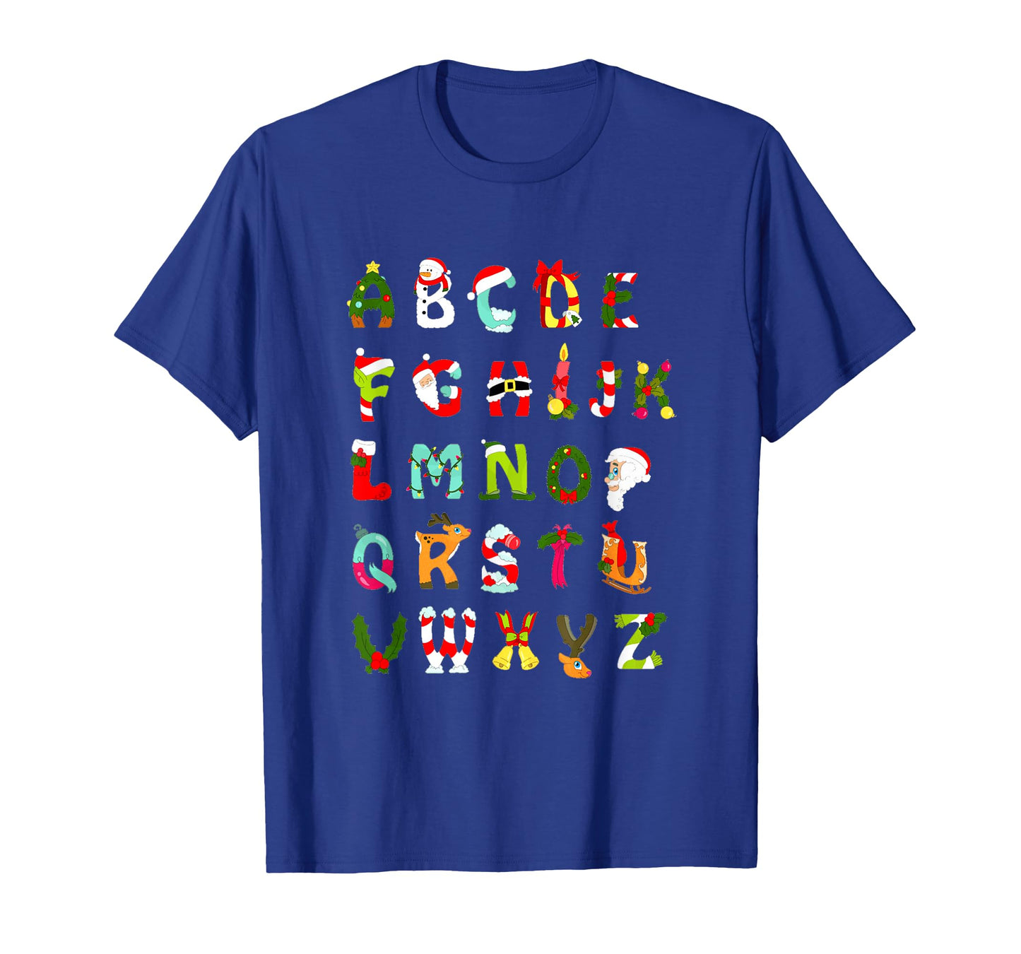 Christmas Alphabet ABC Cute Xmas Prek Teacher Men Women T-Shirt