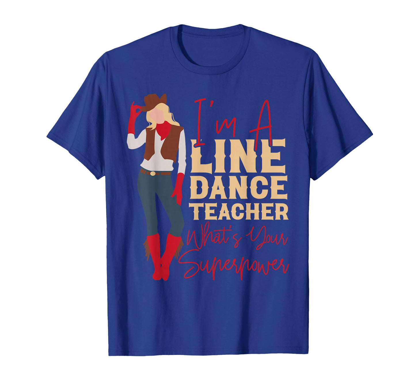 Country Line Dance Dancer HS0 Unisex-Adults White T-Shirt Small