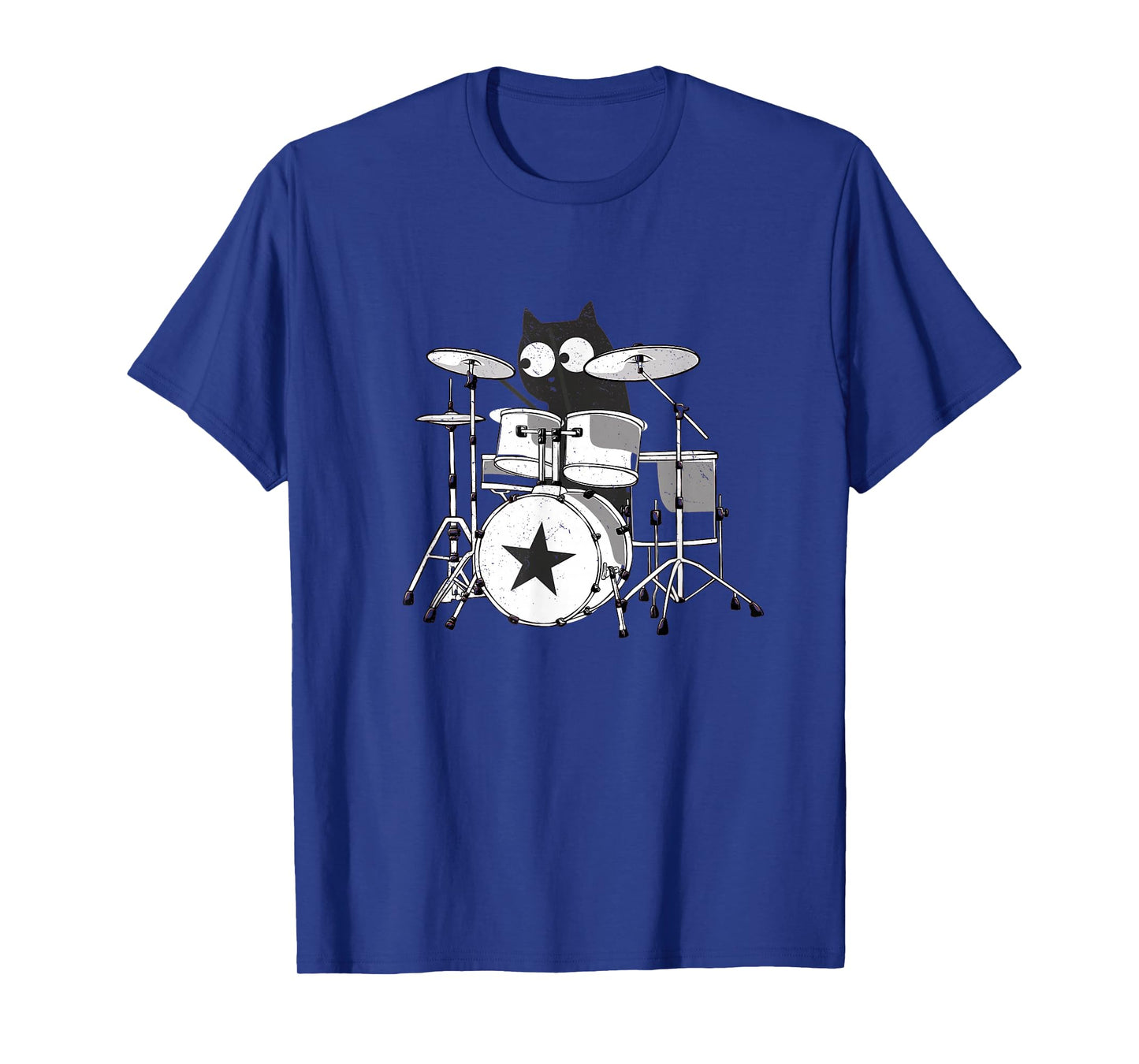 Cat Drummer Playing In Band Cute Kitty Punk Rockstar Kitten T-Shirt