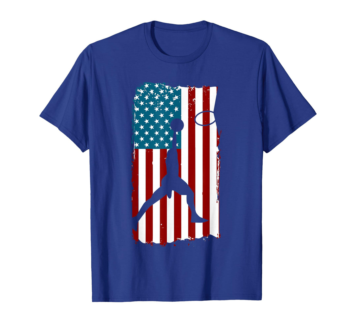 US American Flag Basketball Patriotic Athlete Print For Boys T-Shirt