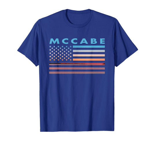 Vintage Sunset American Flag McCabe, Montana T-Shirt