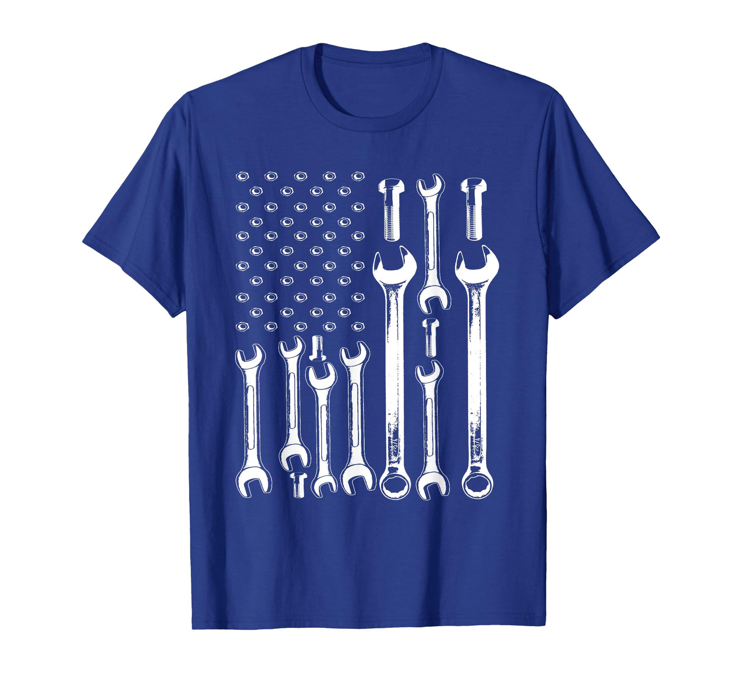American Flag Mechanic Patriotic Funny Auto Wrench Men Gifts T-Shirt