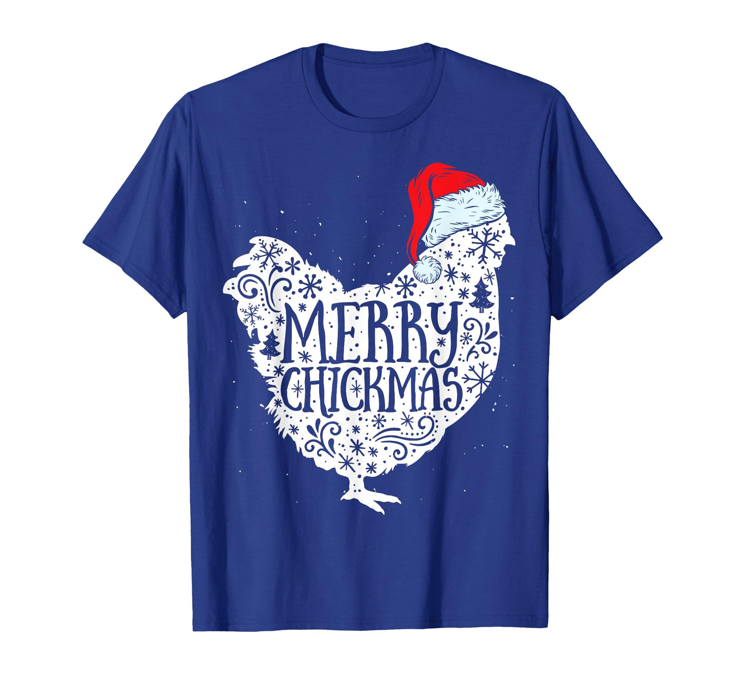 Chicken Christmas Merry Chickmas Santa Claus Hat Funny Xmas T-Shirt