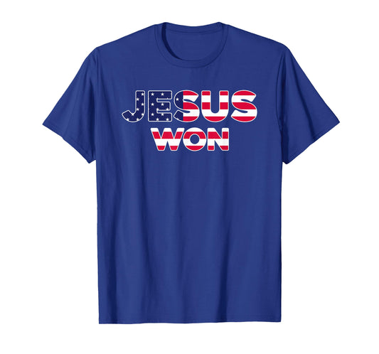 Jesus Won American Flag Christian Faith Spiritual T-Shirt