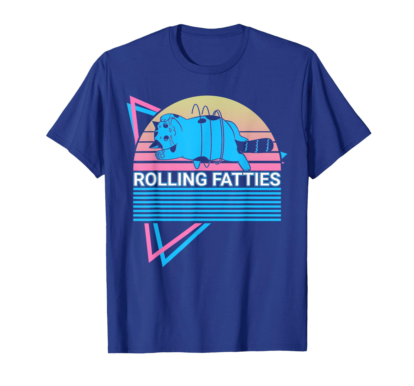 Rolling Fatties Funny Cat Retro T-Shirt