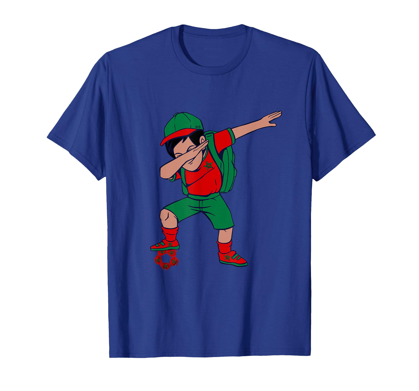 Moroccan Pride Boy Moroccan Soccer Player Ball Morocco Flag T-Shirt