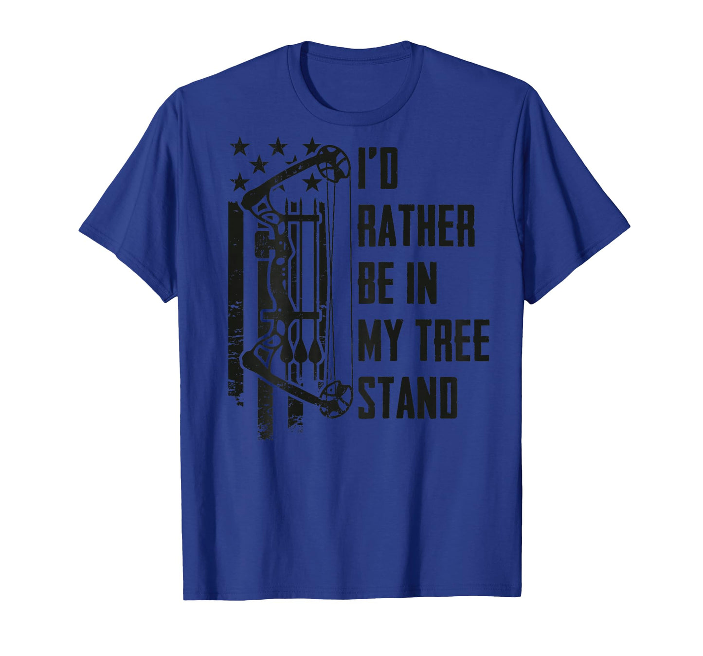 I'd Rather Be in My Tree Stand - Camo Deer Hunting - ON Back T-Shirt