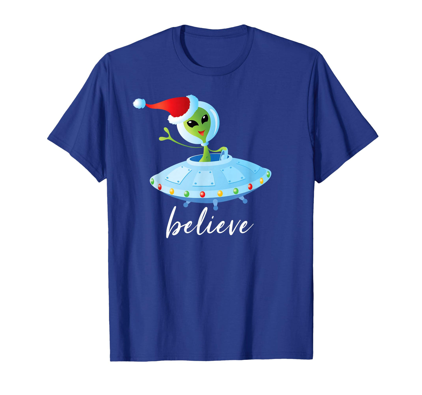 Funny Aliens Santa Christmas UFO T-Shirt