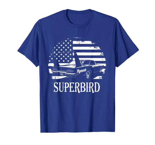 Old School Plymouth Superbird Classic car American Flag T-Shirt