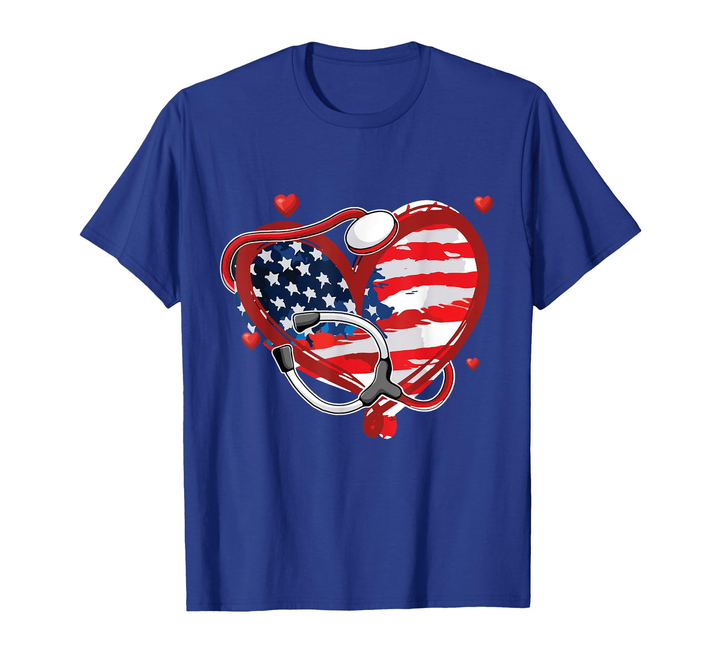 All American Nurse 4th of July Patriotic USA Flag Nursing T-Shirt for Women Men