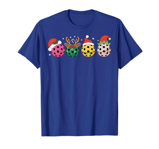 Christmas Pickleball Player Xmas Lights Reindeer ELF Women T-Shirt