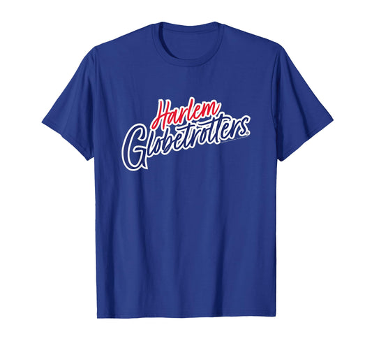 Harlem Globetrotters Basketball Script Logo USA T-Shirt