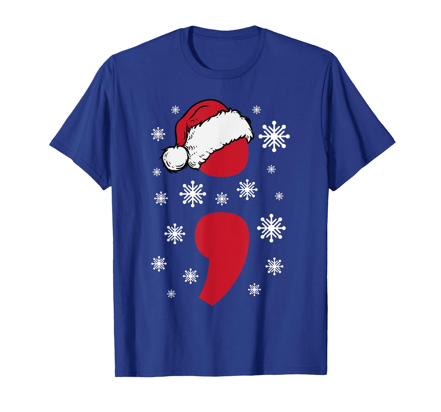 Christmas Mental Health Anxiety Depression Project Semicolon T-Shirt