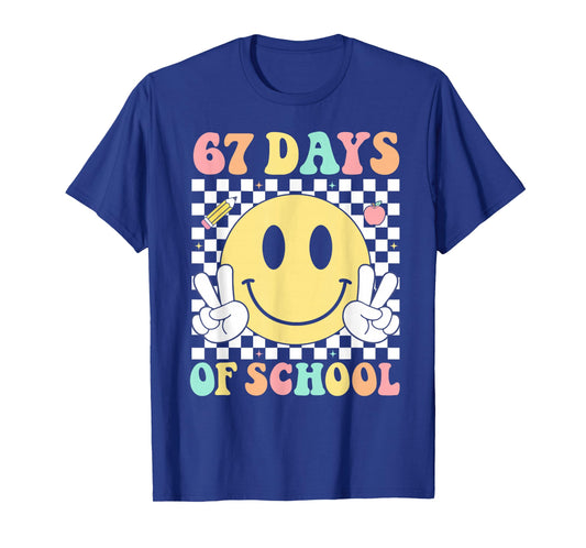 67 Days of School Teacher Kids Six Seven 6 7 Meme 100th Day T-Shirt
