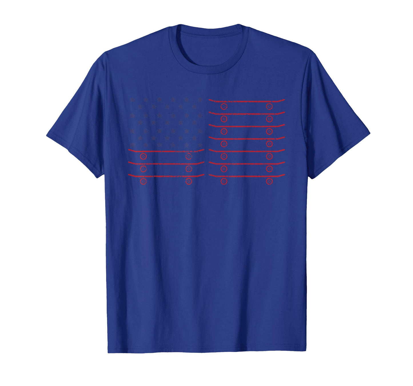 Skateboard USA Flag 4th of July Gift T-Shirt