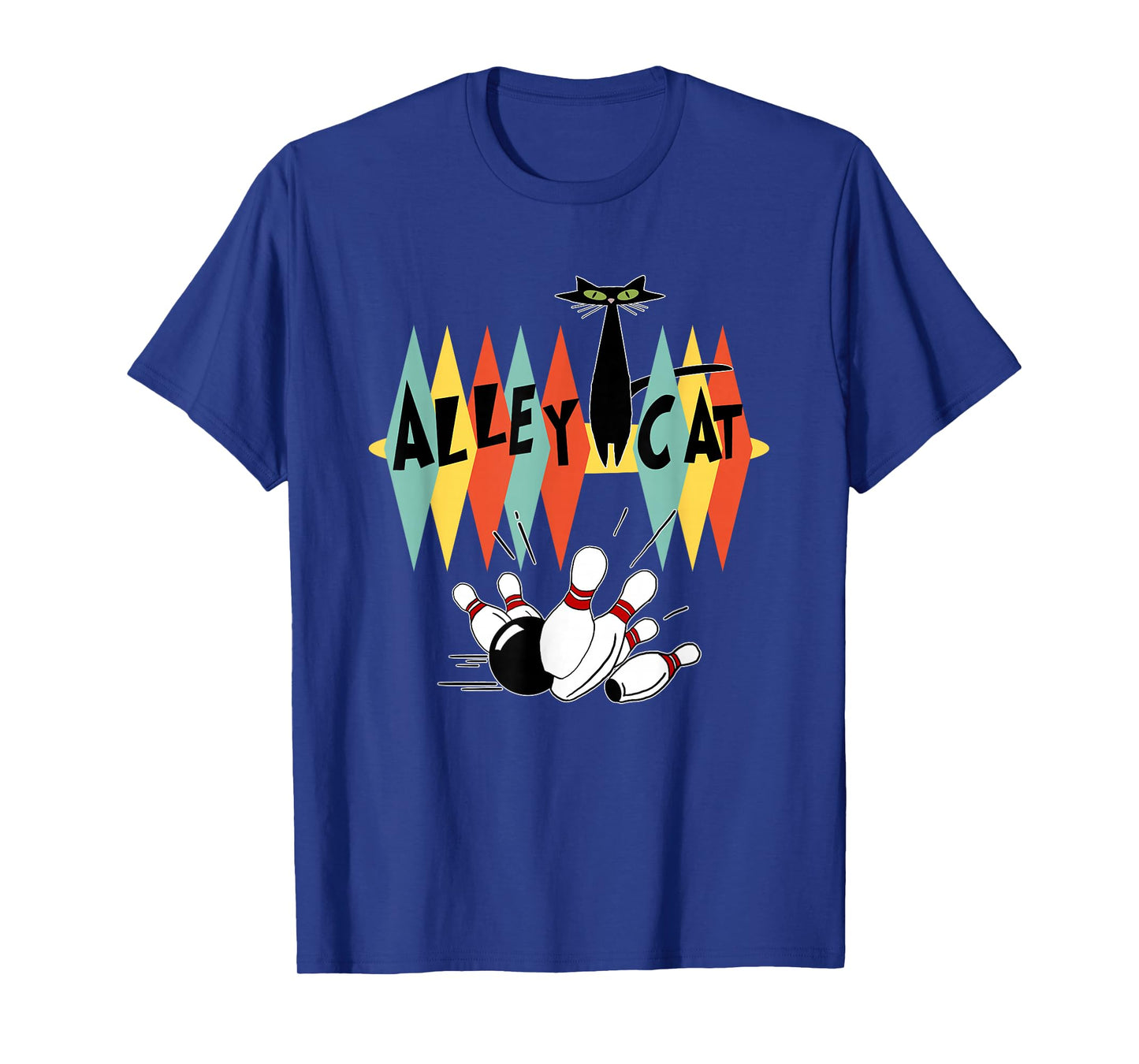 Retro Bowling Tee Vintage Bowler Alley Cat Vintage T-Shirt Small