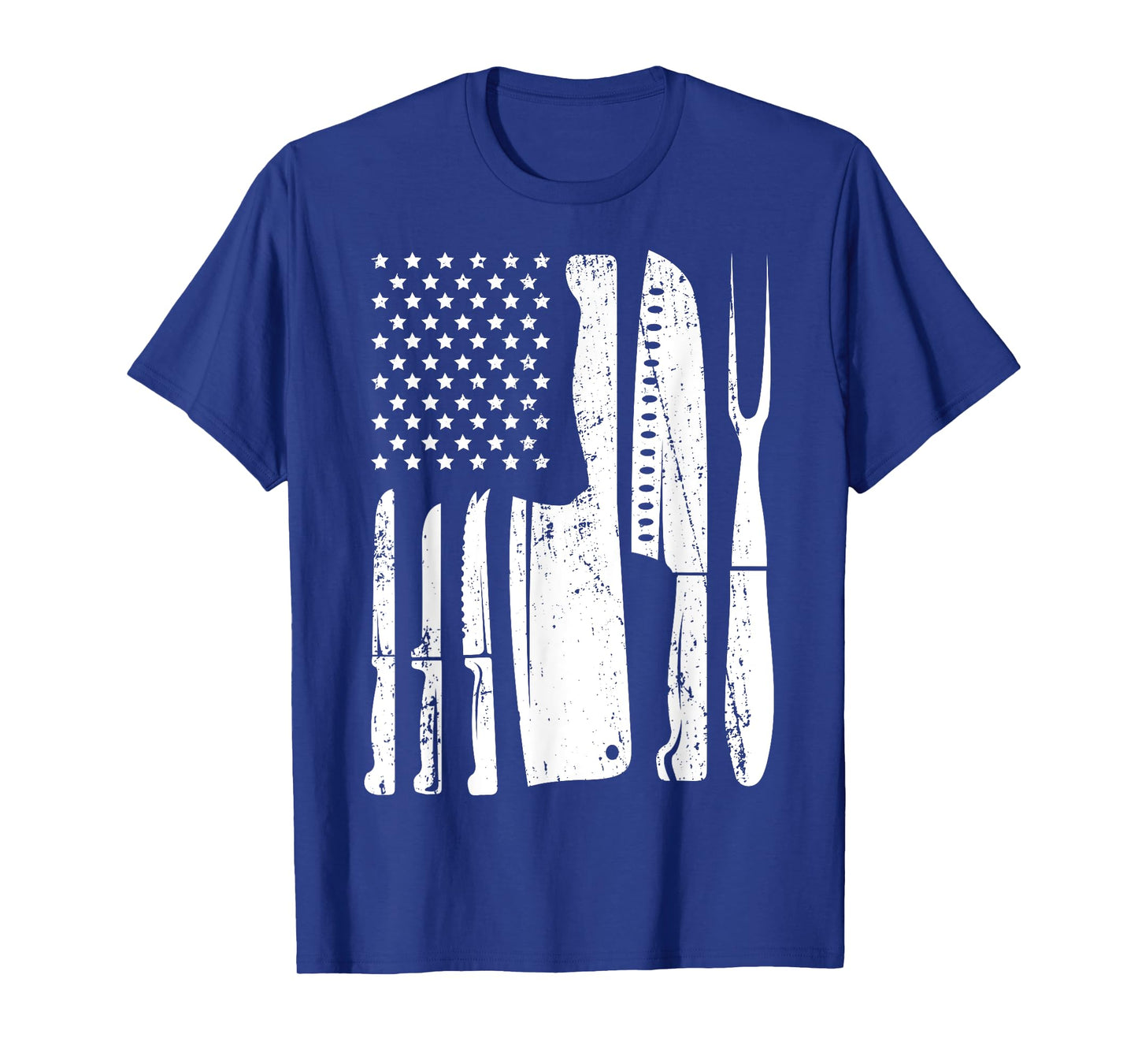 Chef Knife American Flag Head Cook USA Patriotic Cooking Women Men T-Shirt