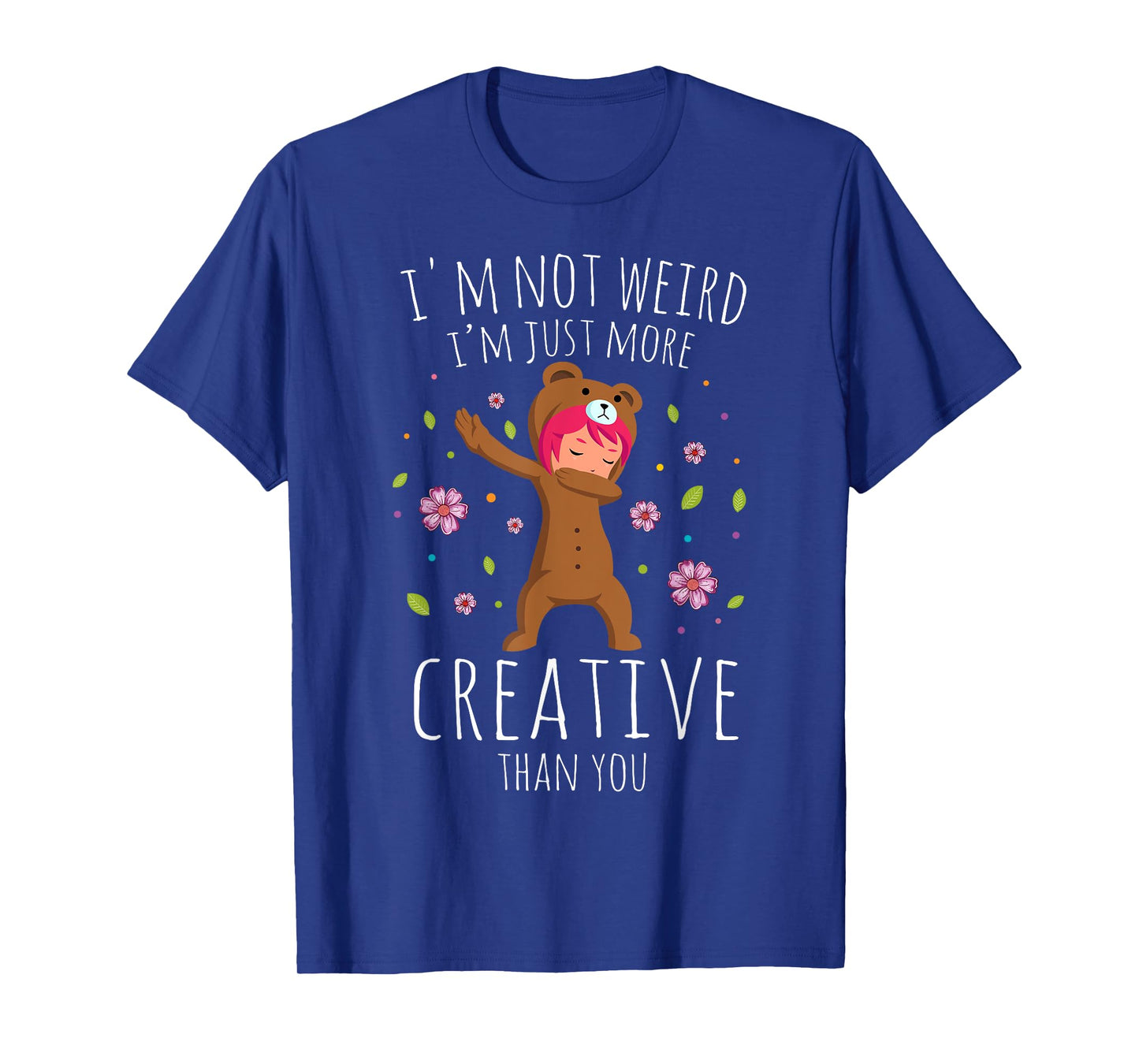 I'm Not Weird I'm Creative Anime Dabbing Girl Otaku Kawaii T-Shirt