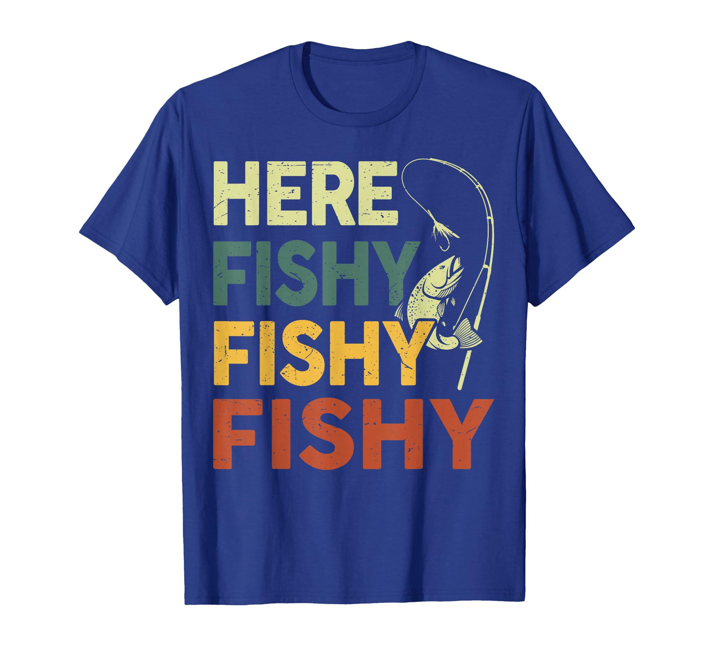 Here-Fishy Fishing-Shirt Bass Fish Dad Gift Funny Fisherman T-Shirt