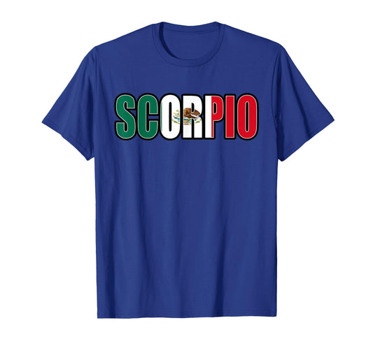 Scorpio Mexican Horoscope Heritage DNA Flag T-Shirt