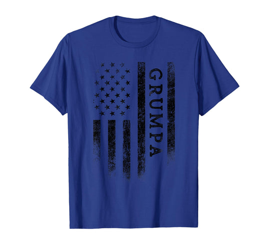 Grumpa Patriotic American USA Flag Father's Day Grumpa T-Shirt for Men