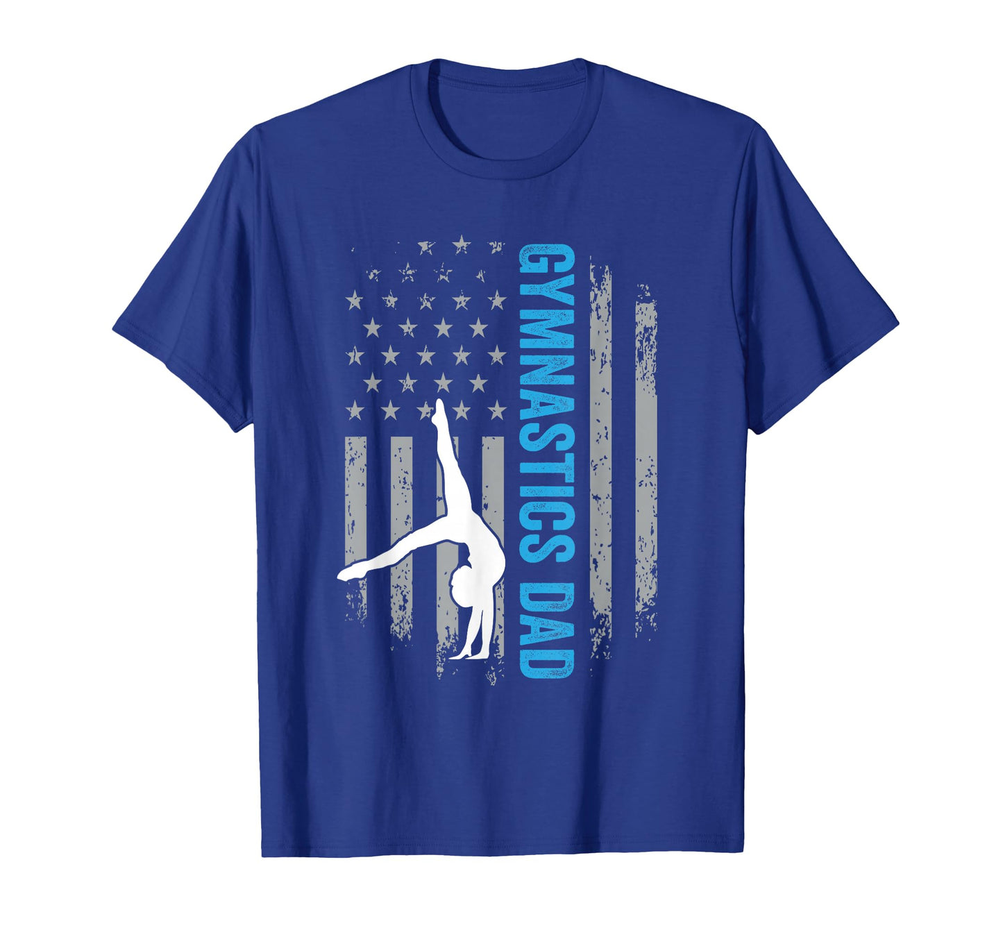 Gymnastics Dad Gymnast Father Parent American Flag Sports T-Shirt