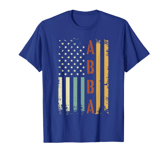Abba Vintage American Flag Father's Day 4th of July T-Shirt