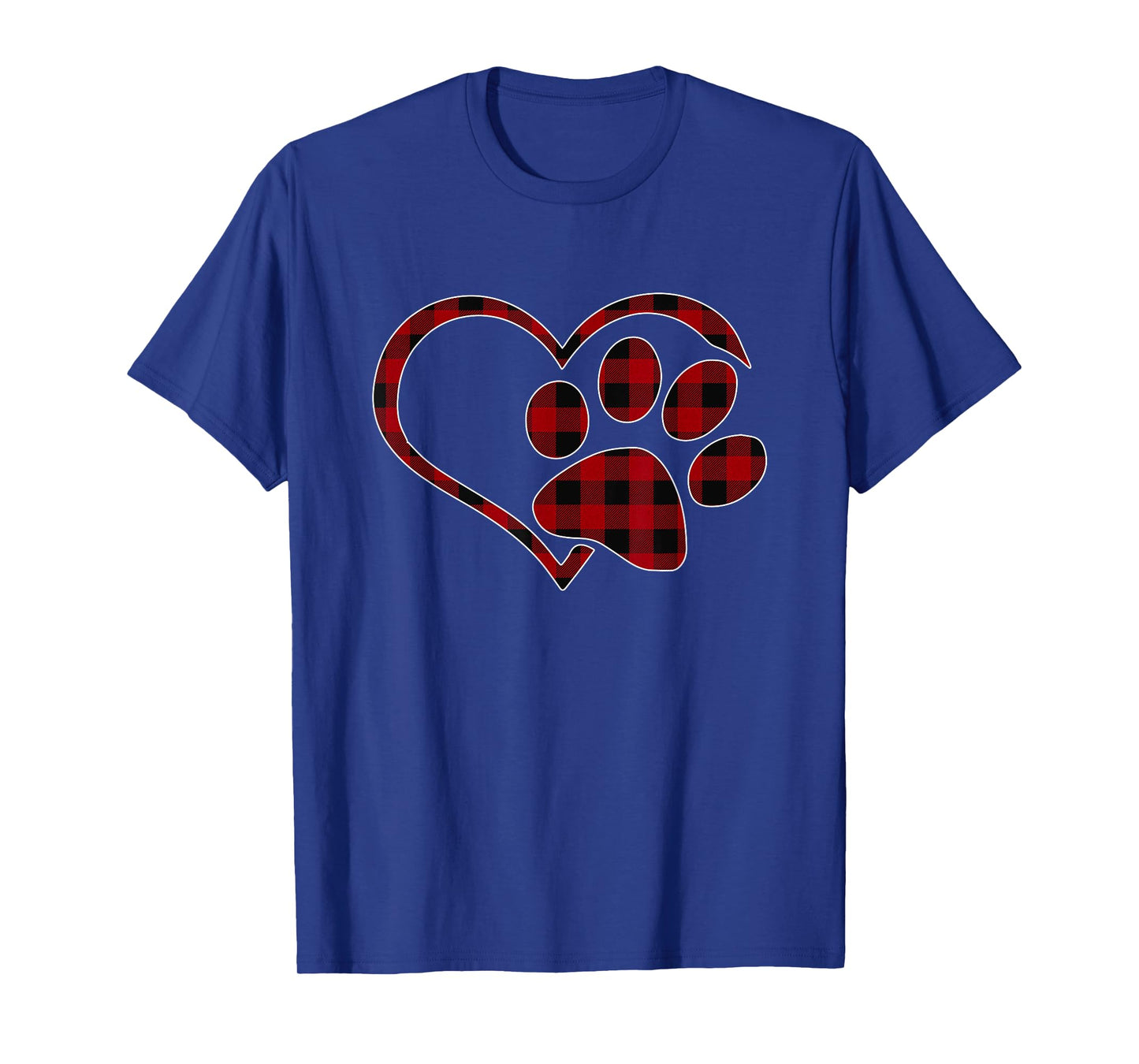 Red Black Plaid Heart Paw Matching Family Pajama Funny Gift T-Shirt