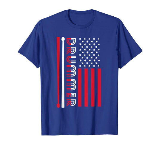 USA Flag Musician Drummer Gift Drums T-Shirt